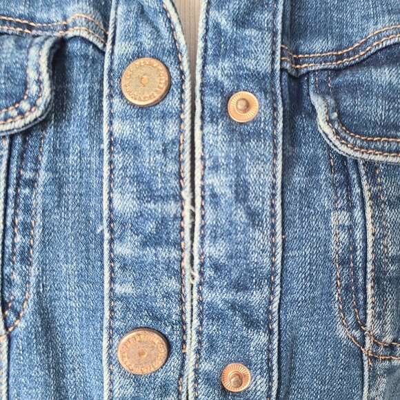 Zara Trafaluc Blue Denim Trucker Jean Jacket Size Small - Picture 10 of 13